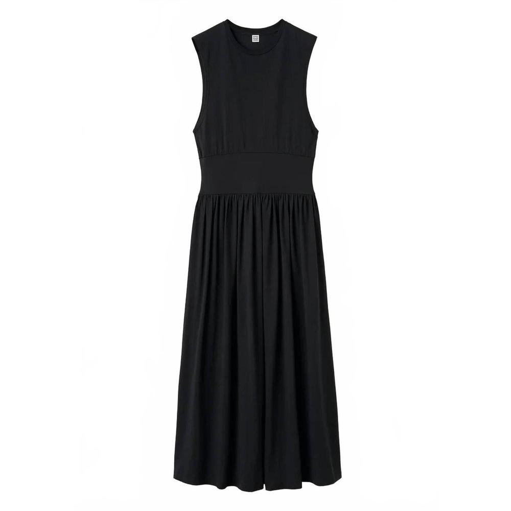 NEW TOTEME sleeveless cotton tee dress in black - Picture 7 of 7